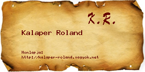 Kalaper Roland névjegykártya
