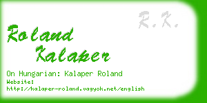 roland kalaper business card